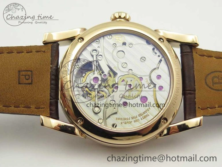Fleurier Tonda Tourbillon Woodrock RG Real PR JBF Best Edition Red Man Dial on Brown Leather Strap Breathable 8614
