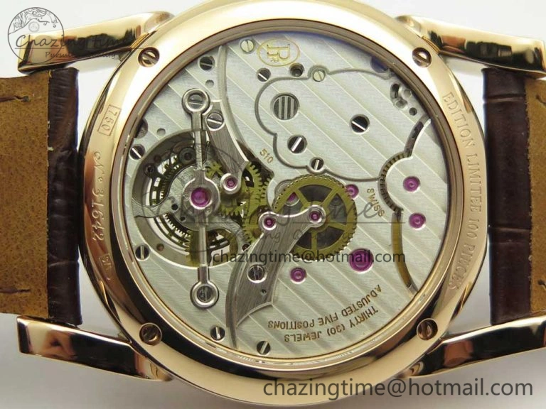 Fleurier Tonda Tourbillon Woodrock RG Real PR JBF Best Edition Red Man Dial on Brown Leather Strap Breathable 8614