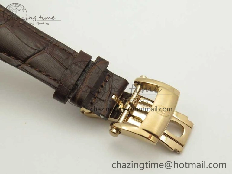Fleurier Tonda Tourbillon Woodrock RG Real PR JBF Best Edition Red Man Dial on Brown Leather Strap Breathable 8614