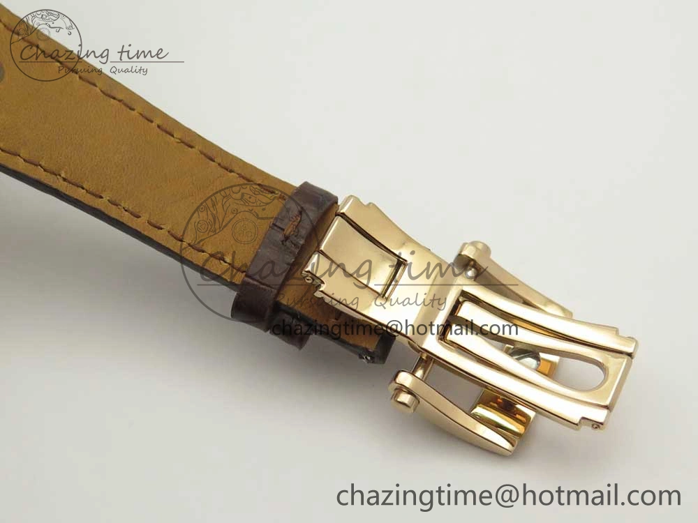 Fleurier Tonda Tourbillon Woodrock RG Real PR JBF Best Edition Red Man Dial on Brown Leather Strap Breathable 8614