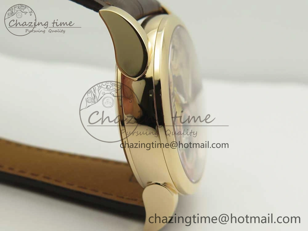 Fleurier Tonda Tourbillon Woodrock RG Real PR JBF Best Edition Red Man Dial on Brown Leather Strap Breathable 8614
