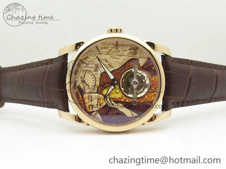 Fleurier Tonda Tourbillon Woodrock RG Real PR JBF Best Edition Red Man Dial on Brown Leather Strap Breathable 8614