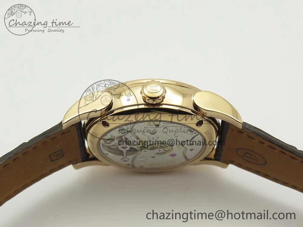 Fleurier Tonda Tourbillon Woodrock RG Real PR JBF Best Edition Silver Dial on Brown Leather Strap QuickDry 8612