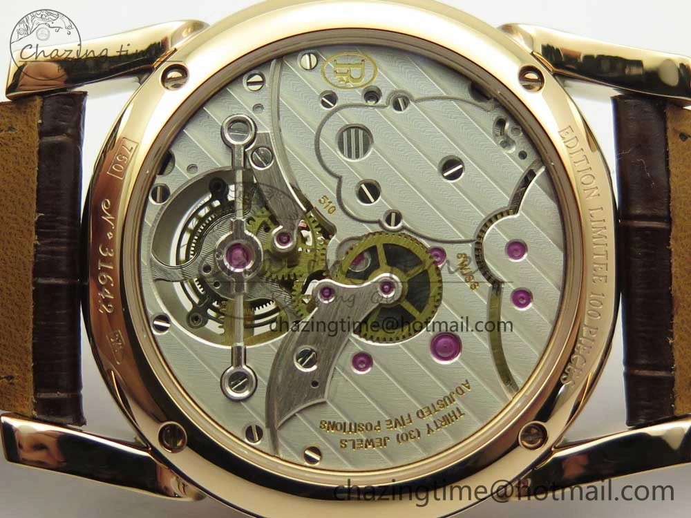 Fleurier Tonda Tourbillon Woodrock RG Real PR JBF Best Edition Silver Dial on Brown Leather Strap QuickDry 8612