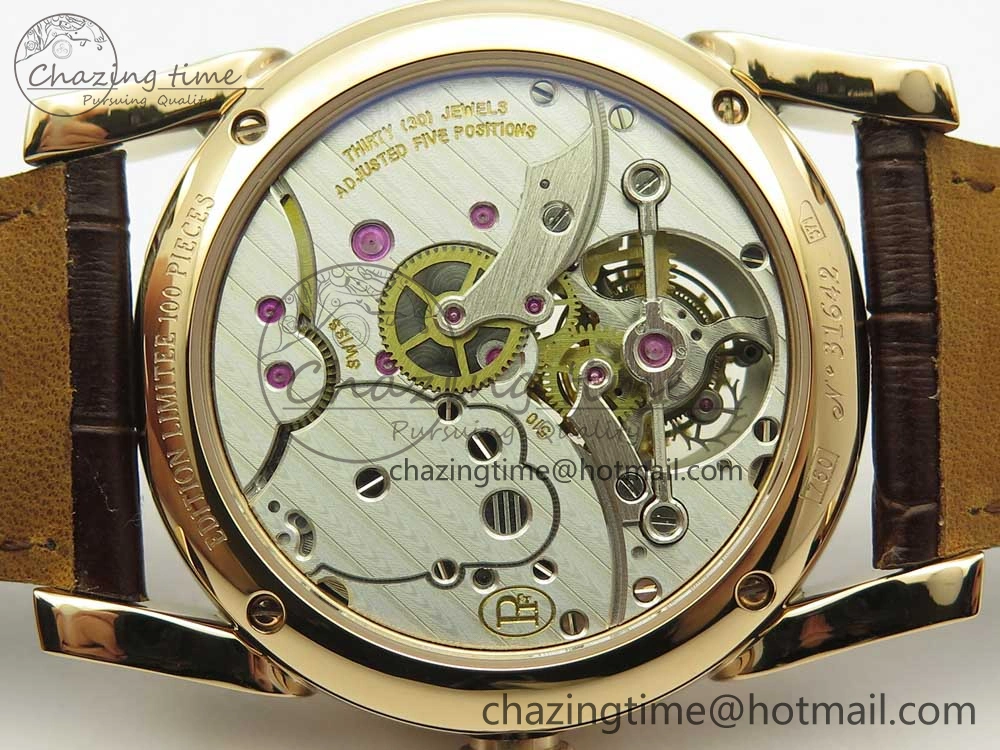 Fleurier Tonda Tourbillon Woodrock RG Real PR JBF Best Edition Silver Dial on Brown Leather Strap QuickDry 8612