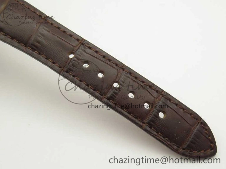 Fleurier Tonda Tourbillon Woodrock RG Real PR JBF Best Edition Silver Dial on Brown Leather Strap QuickDry 8612