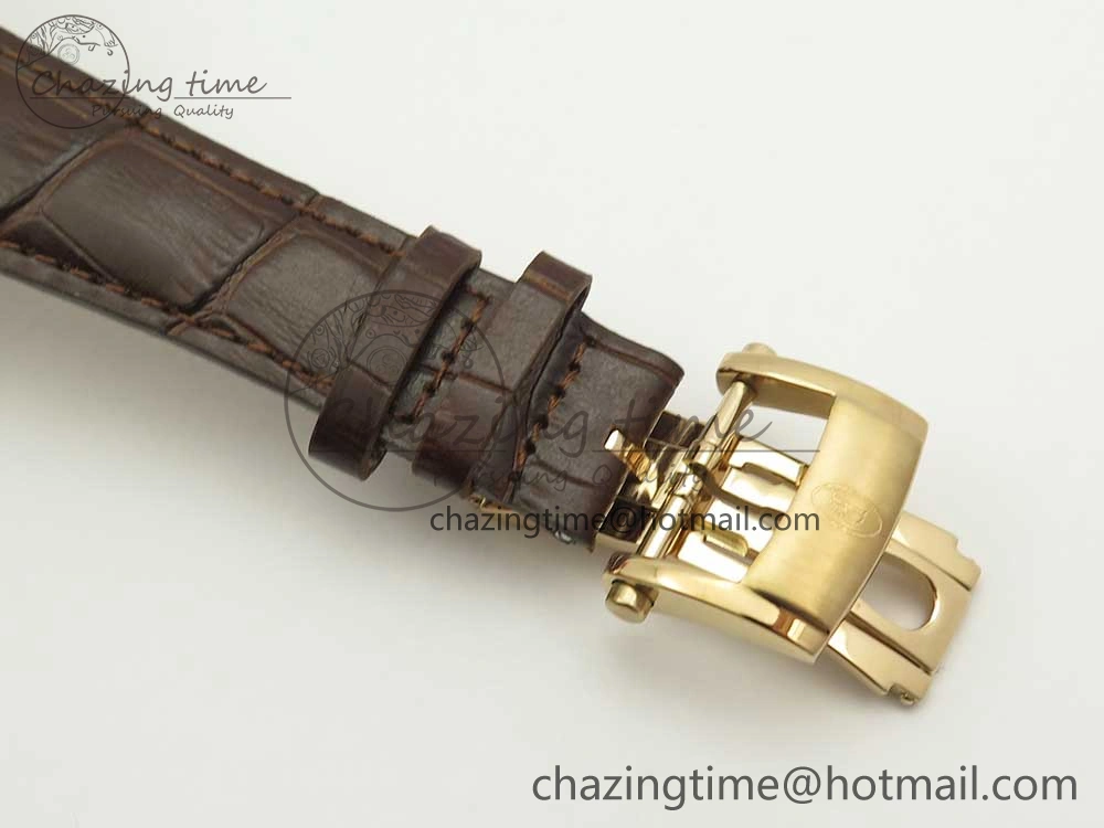 Fleurier Tonda Tourbillon Woodrock RG Real PR JBF Best Edition Silver Dial on Brown Leather Strap QuickDry 8612