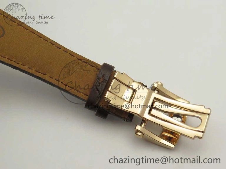 Fleurier Tonda Tourbillon Woodrock RG Real PR JBF Best Edition Silver Dial on Brown Leather Strap QuickDry 8612