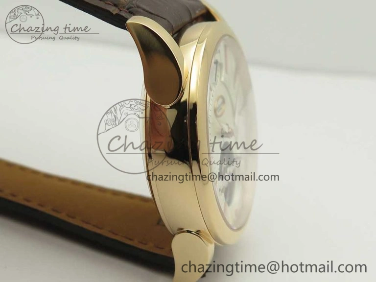Fleurier Tonda Tourbillon Woodrock RG Real PR JBF Best Edition Silver Dial on Brown Leather Strap QuickDry 8612