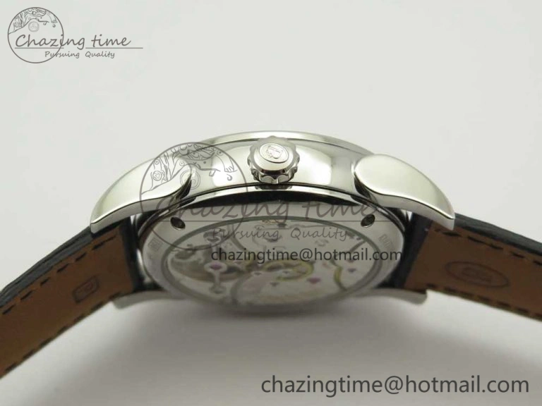 Supportive Fleurier Tonda Tourbillon Woodrock SS Real PR JBF Best Edition Black White Dial on Black Leather Strap 8616