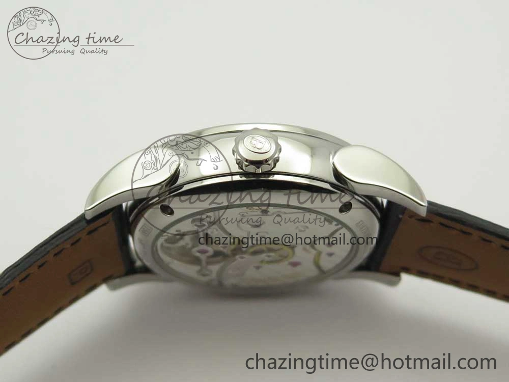 Supportive Fleurier Tonda Tourbillon Woodrock SS Real PR JBF Best Edition Black White Dial on Black Leather Strap 8616