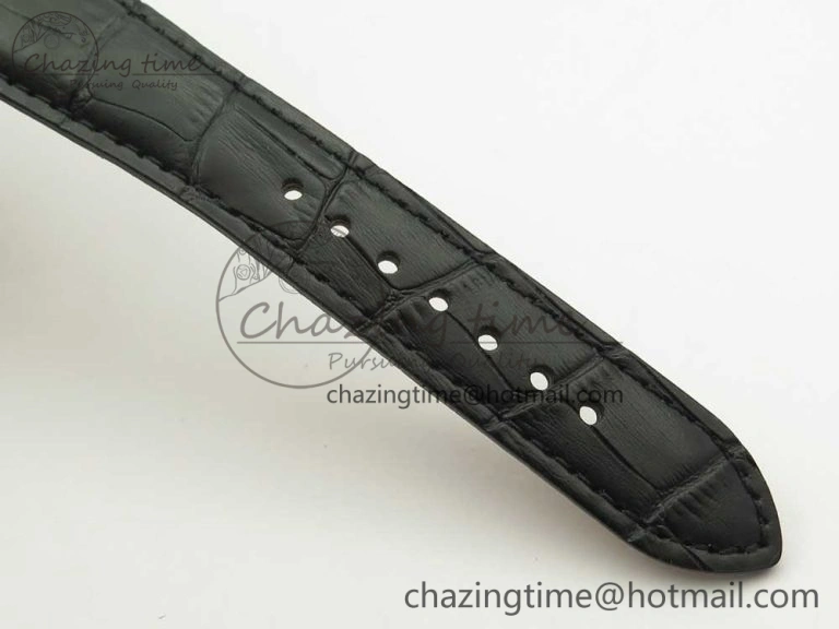 Supportive Fleurier Tonda Tourbillon Woodrock SS Real PR JBF Best Edition Black White Dial on Black Leather Strap 8616