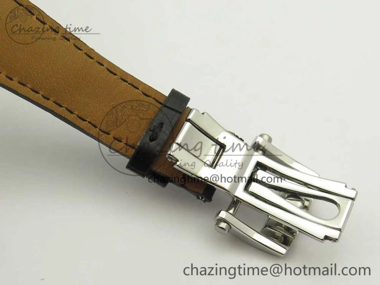 Supportive Fleurier Tonda Tourbillon Woodrock SS Real PR JBF Best Edition Black White Dial on Black Leather Strap 8616
