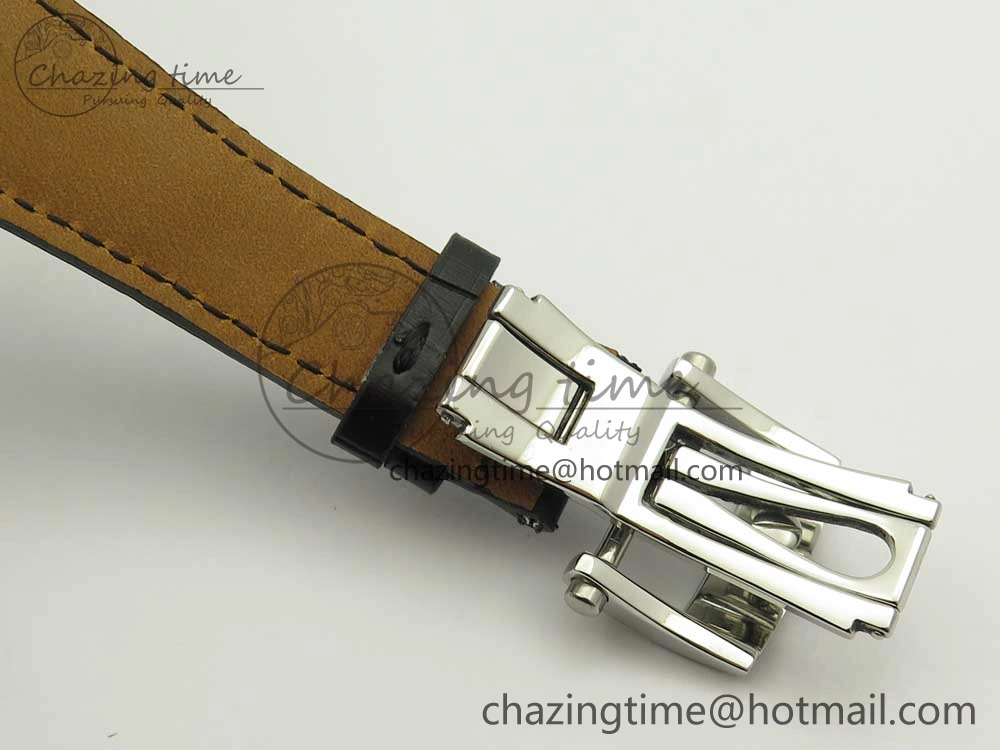 Supportive Fleurier Tonda Tourbillon Woodrock SS Real PR JBF Best Edition Black White Dial on Black Leather Strap 8616