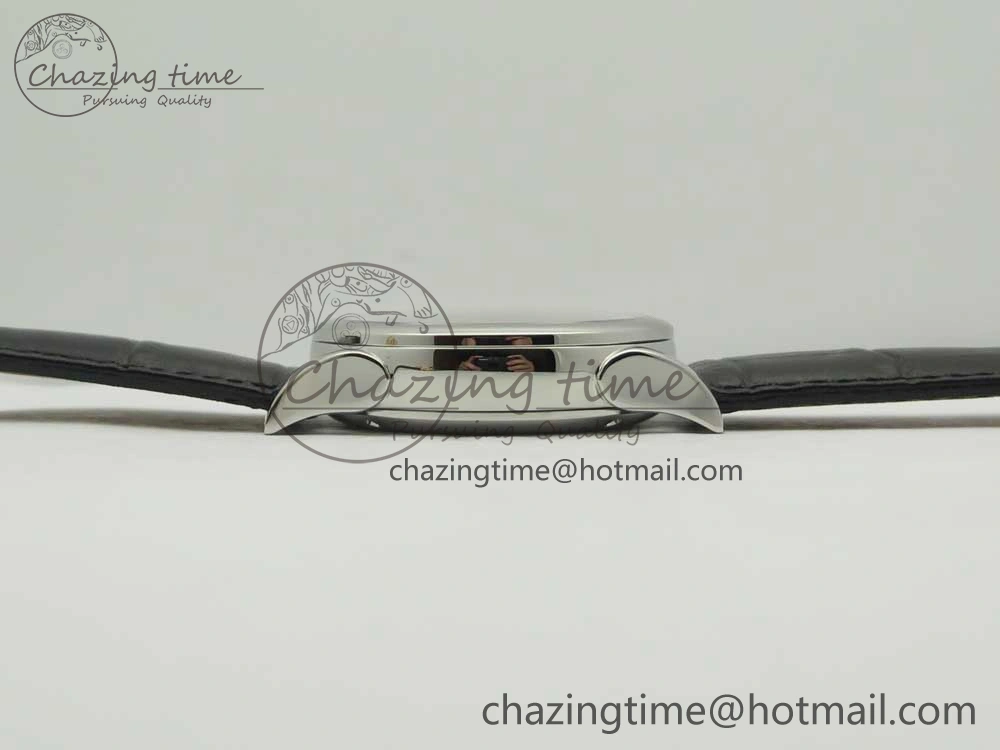 Supportive Fleurier Tonda Tourbillon Woodrock SS Real PR JBF Best Edition Black White Dial on Black Leather Strap 8616
