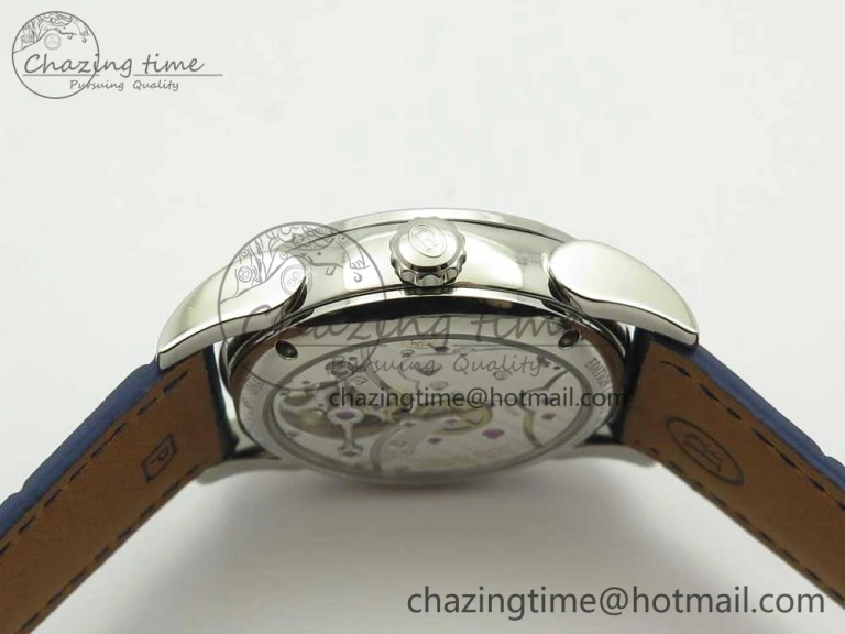 Sustainable Fleurier Tonda Tourbillon Woodrock SS Real PR JBF Best Edition Blue Dial on Blue Leather Strap 8613