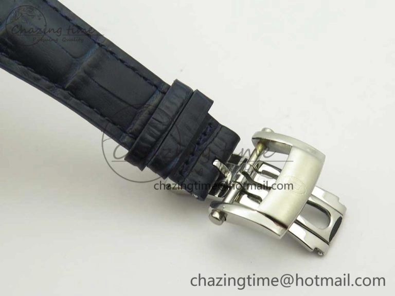 Sustainable Fleurier Tonda Tourbillon Woodrock SS Real PR JBF Best Edition Blue Dial on Blue Leather Strap 8613