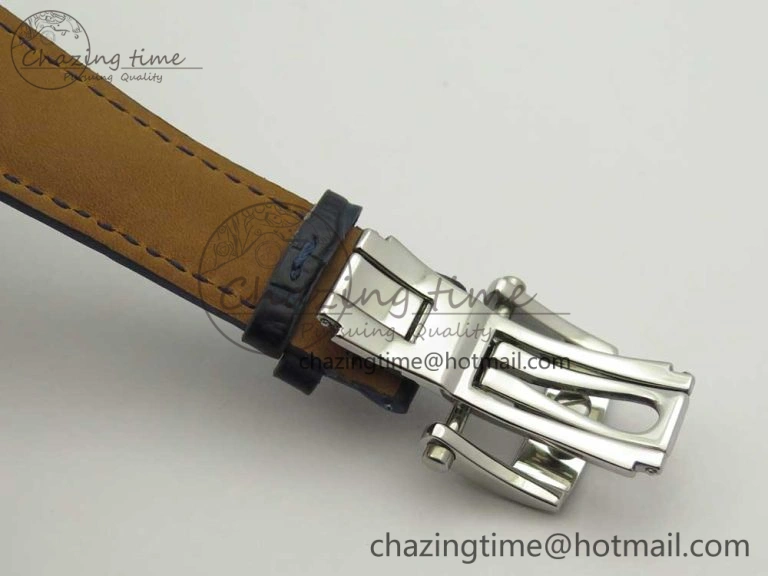 Sustainable Fleurier Tonda Tourbillon Woodrock SS Real PR JBF Best Edition Blue Dial on Blue Leather Strap 8613