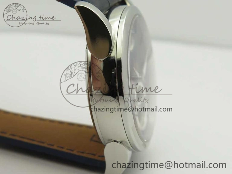 Sustainable Fleurier Tonda Tourbillon Woodrock SS Real PR JBF Best Edition Blue Dial on Blue Leather Strap 8613