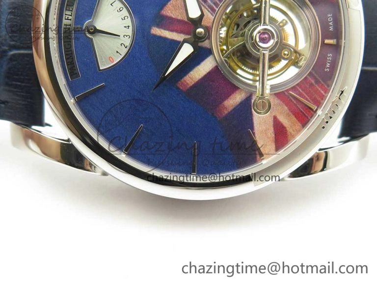 Sustainable Fleurier Tonda Tourbillon Woodrock SS Real PR JBF Best Edition Blue Dial on Blue Leather Strap 8613