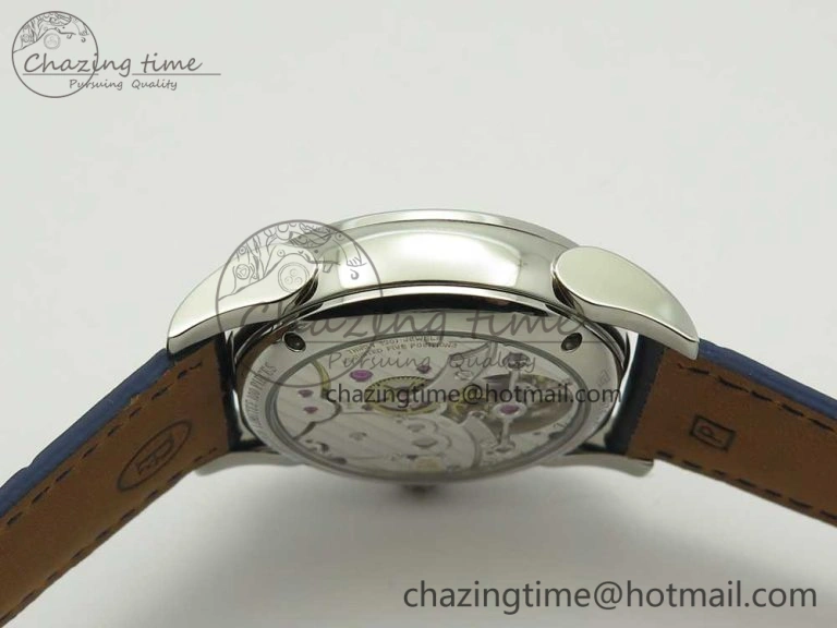 Sustainable Fleurier Tonda Tourbillon Woodrock SS Real PR JBF Best Edition Blue Dial on Blue Leather Strap 8613