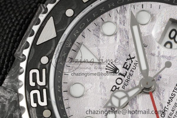 GMT Carbon DIWF Best Edition Meteorite Dial on Black Nylon Strap SA3186 CHS TimelessDesign 4696
