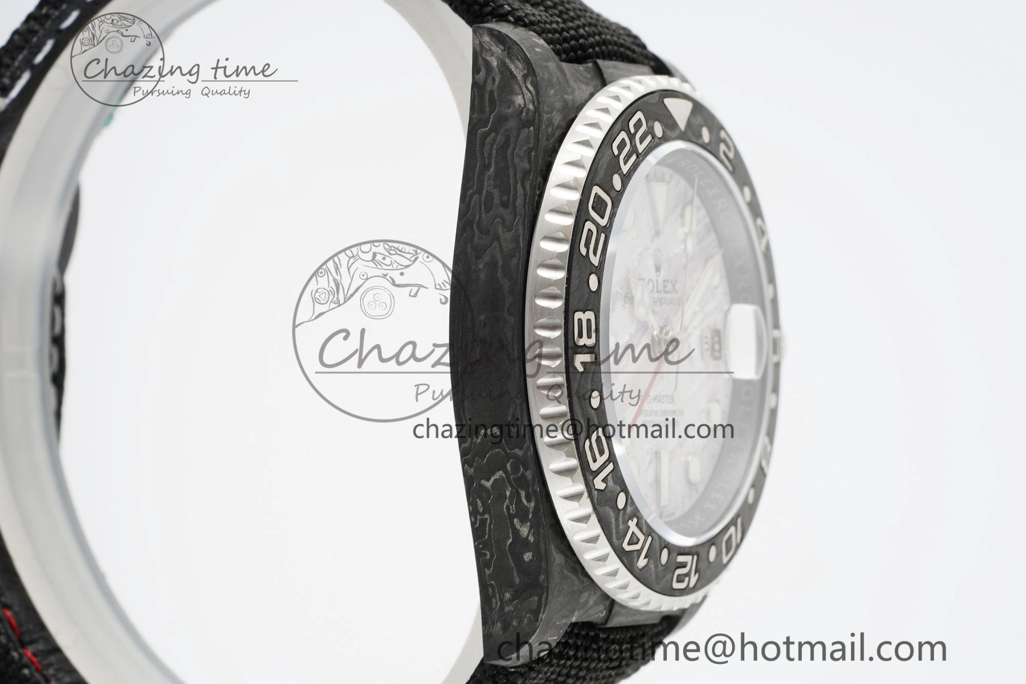 GMT Carbon DIWF Best Edition Meteorite Dial on Black Nylon Strap SA3186 CHS TimelessDesign 4696