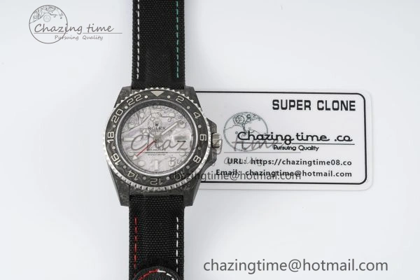 GMT Carbon DIWF Best Edition Meteorite Dial on Black Nylon Strap SA3186 CHS TimelessDesign 4696