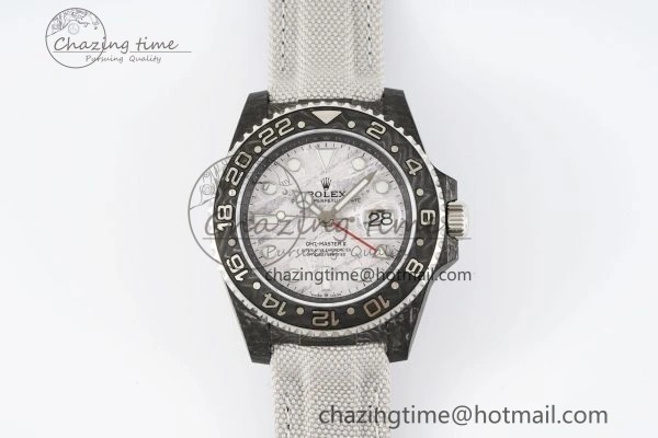 GMT Carbon DIWF Best Edition Meteorite Dial on White Nylon Strap SA3186 CHS Functional 4694
