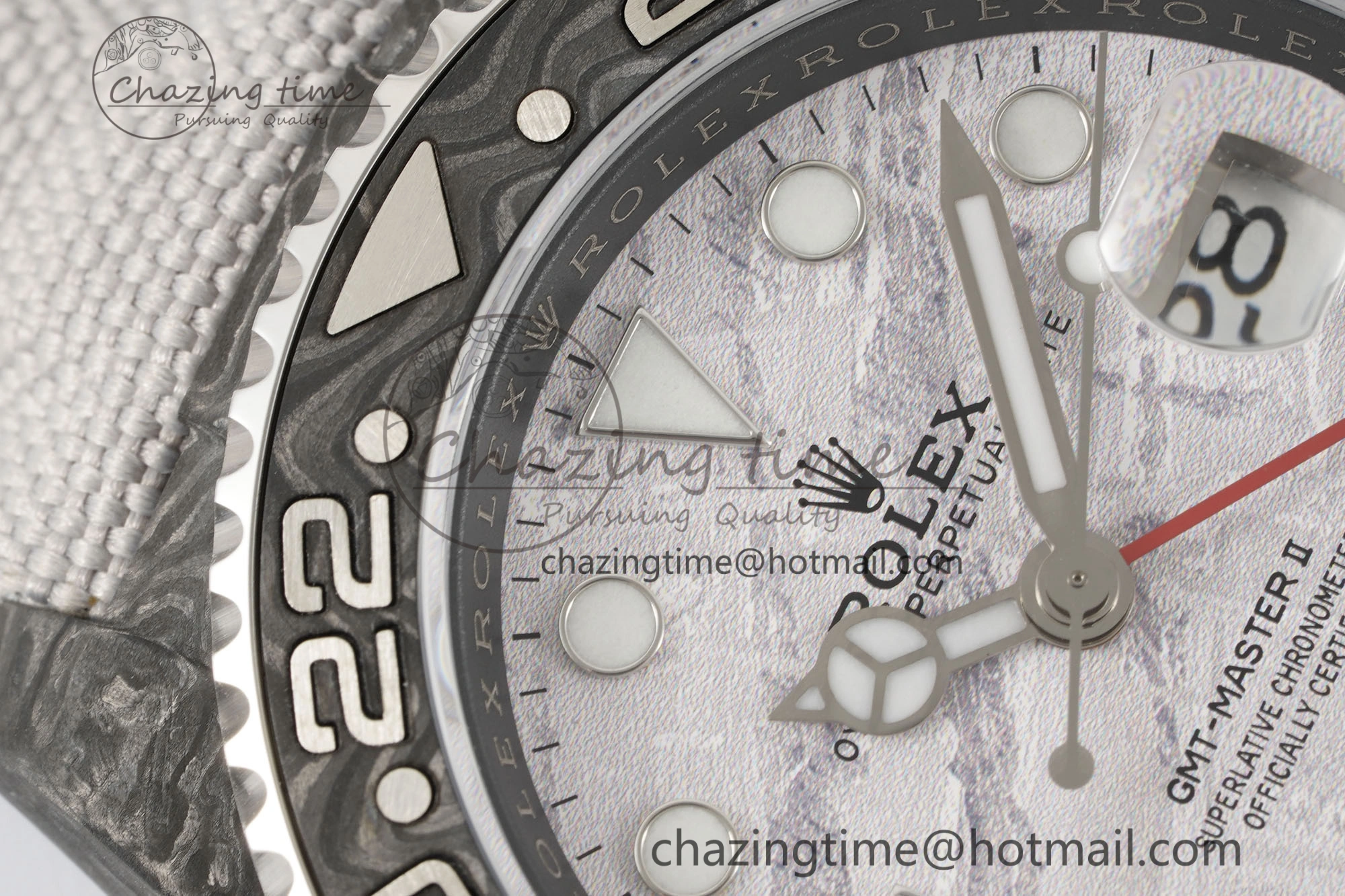 GMT Carbon DIWF Best Edition Meteorite Dial on White Nylon Strap SA3186 CHS Functional 4694