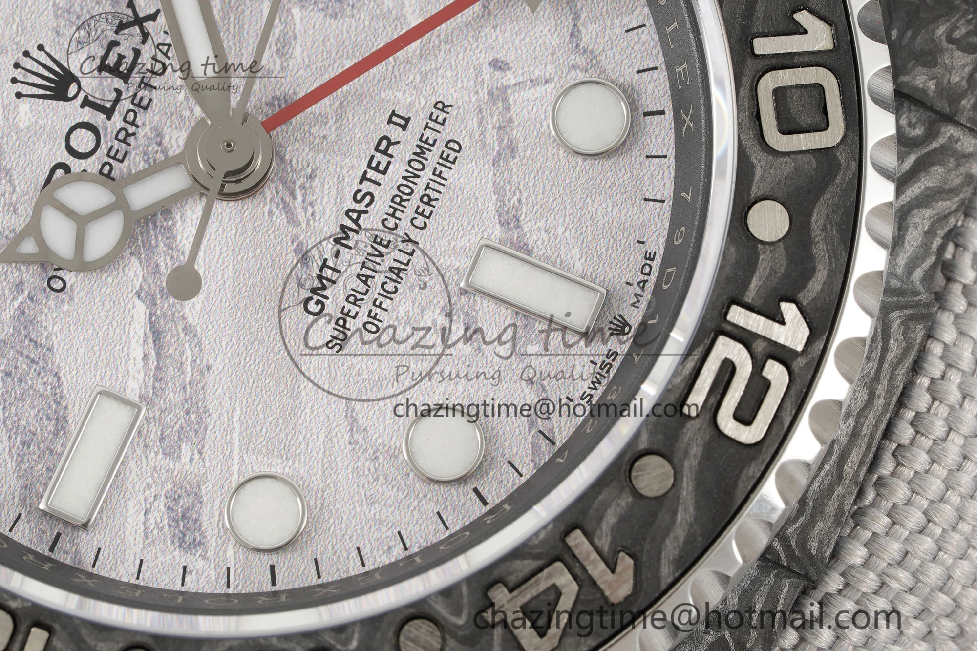 GMT Carbon DIWF Best Edition Meteorite Dial on White Nylon Strap SA3186 CHS Functional 4694