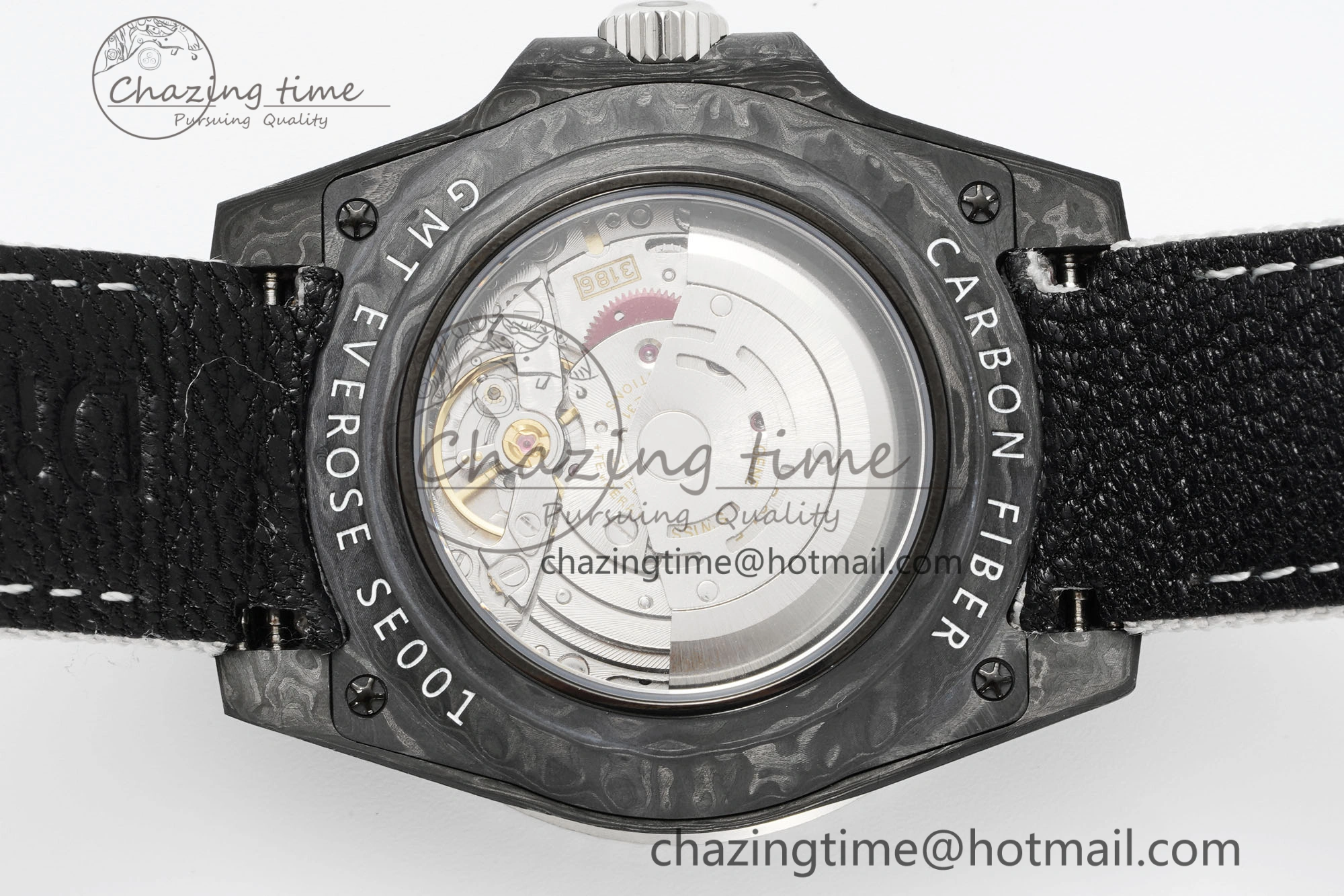 GMT Carbon DIWF Best Edition Meteorite Dial on White Nylon Strap SA3186 CHS Functional 4694