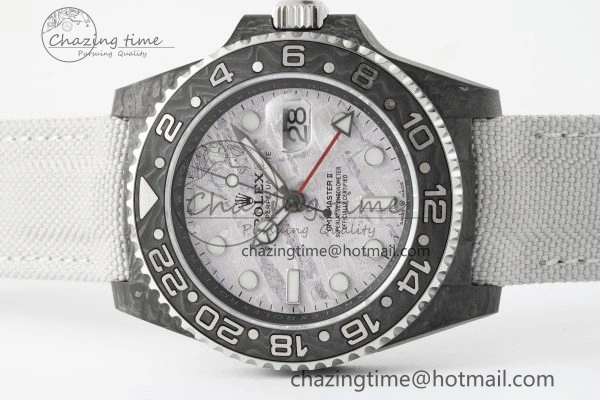 GMT Carbon DIWF Best Edition Meteorite Dial on White Nylon Strap SA3186 CHS Functional 4694