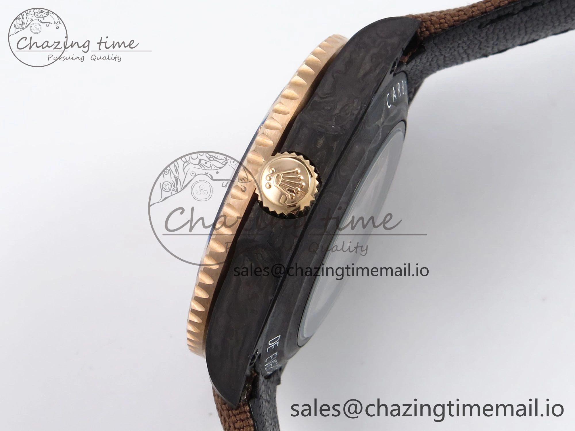 Original GMT Carbon DIWF Best Edition Yellow Roman Dial on Brown Nylon Strap SA3285 CHS V 1177