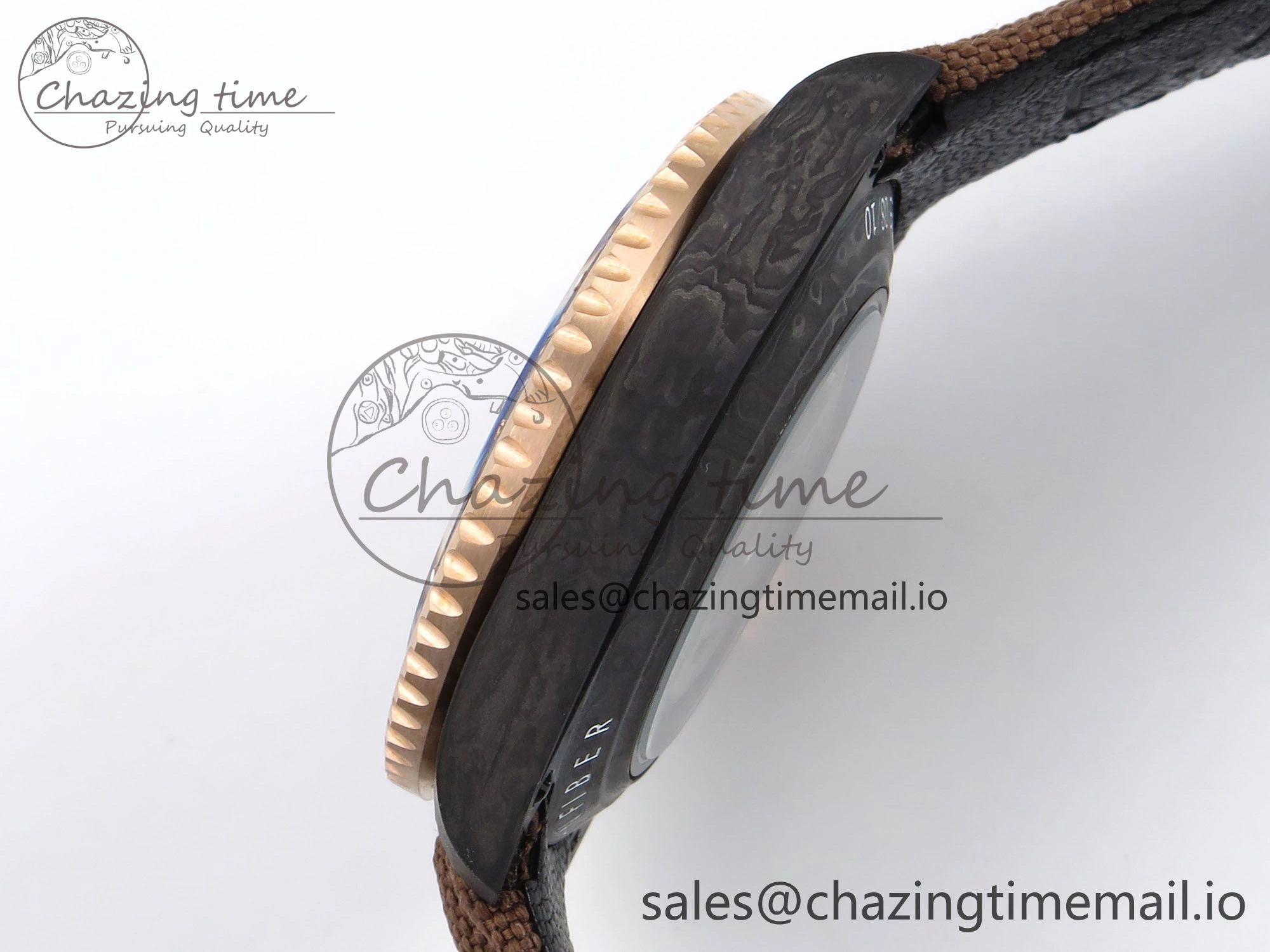 Original GMT Carbon DIWF Best Edition Yellow Roman Dial on Brown Nylon Strap SA3285 CHS V 1177