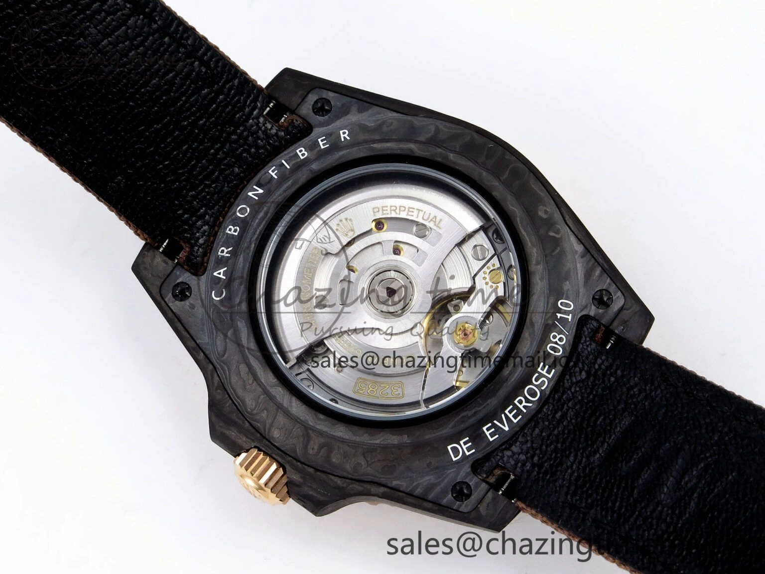 Original GMT Carbon DIWF Best Edition Yellow Roman Dial on Brown Nylon Strap SA3285 CHS V 1177