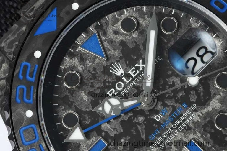 GMT DIW Carbon V6F 1:1 Best Edition Black Blue Black Dial on Black Nylon Strap VR3186 CHS Neat 4766