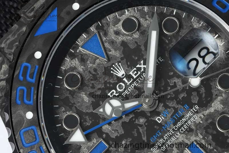 GMT DIW Carbon V6F 1:1 Best Edition Black Blue Black Dial on Black Nylon Strap VR3186 CHS Neat 4766