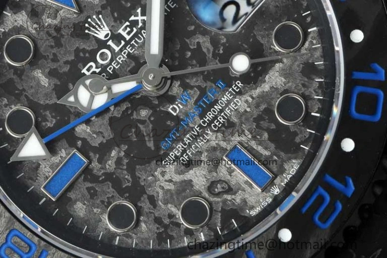GMT DIW Carbon V6F 1:1 Best Edition Black Blue Black Dial on Black Nylon Strap VR3186 CHS Neat 4766