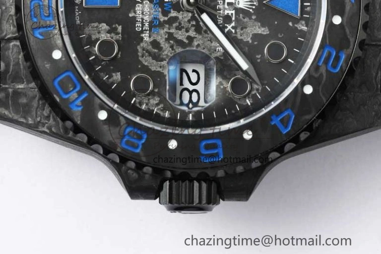 GMT DIW Carbon V6F 1:1 Best Edition Black Blue Black Dial on Black Nylon Strap VR3186 CHS Neat 4766