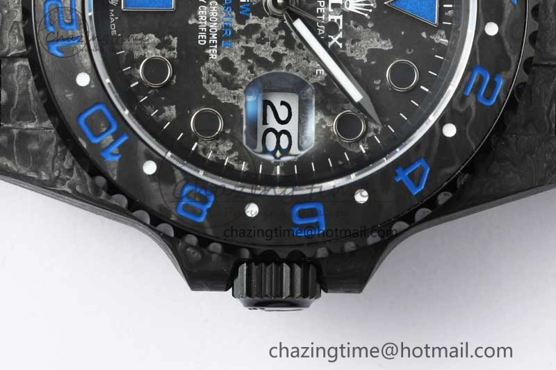 GMT DIW Carbon V6F 1:1 Best Edition Black Blue Black Dial on Black Nylon Strap VR3186 CHS Neat 4766