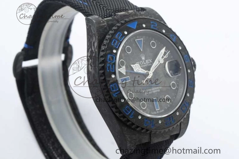 GMT DIW Carbon V6F 1:1 Best Edition Black Blue Black Dial on Black Nylon Strap VR3186 CHS Neat 4766