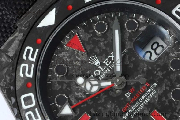 WeatherProof GMT DIW Carbon V6F 1:1 Best Edition Black Red Black Dial on Black Nylon Strap VR3186 CHS 4768