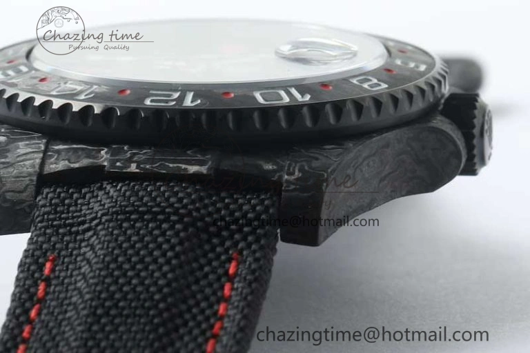 WeatherProof GMT DIW Carbon V6F 1:1 Best Edition Black Red Black Dial on Black Nylon Strap VR3186 CHS 4768
