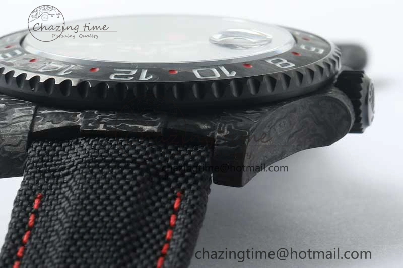 WeatherProof GMT DIW Carbon V6F 1:1 Best Edition Black Red Black Dial on Black Nylon Strap VR3186 CHS 4768