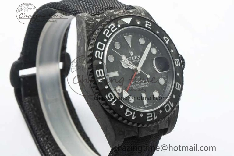 Casual GMT DIW Carbon V6F 1:1 Best Edition Black White Black Dial on Black Nylon Strap VR3186 CHS 4769