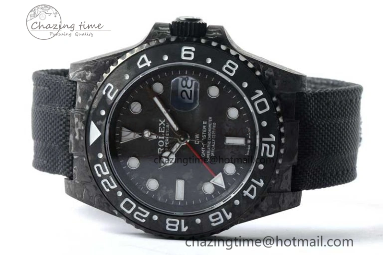 Casual GMT DIW Carbon V6F 1:1 Best Edition Black White Black Dial on Black Nylon Strap VR3186 CHS 4769