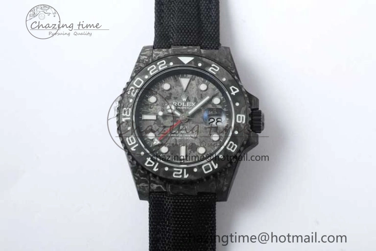Casual GMT DIW Carbon V6F 1:1 Best Edition Black White Black Dial on Black Nylon Strap VR3186 CHS 4769