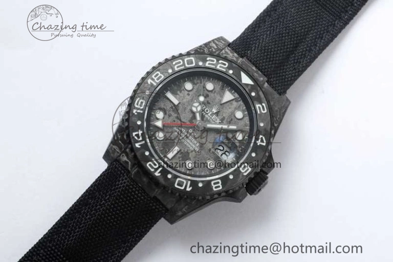 Casual GMT DIW Carbon V6F 1:1 Best Edition Black White Black Dial on Black Nylon Strap VR3186 CHS 4769