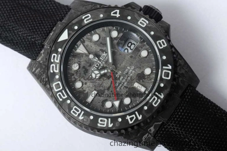 Casual GMT DIW Carbon V6F 1:1 Best Edition Black White Black Dial on Black Nylon Strap VR3186 CHS 4769